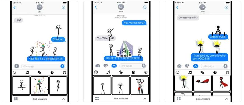 Stickmoji Stickers Animations, aplicație dezvoltată de Donald Nguyen
