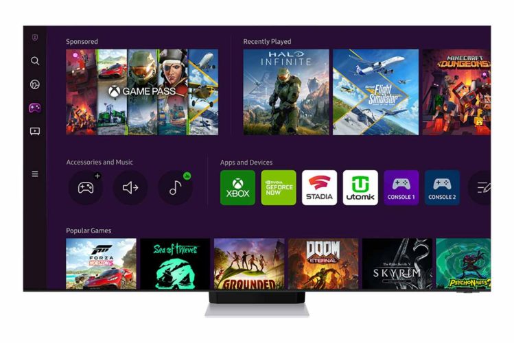Samsung Gaming Hub homescreen