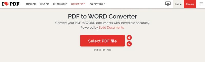 Transformare PDF în Word. Cele mai bune metode pentru a converti un PDF în Word 2 iLovePDF, editor PDF bazat pe web