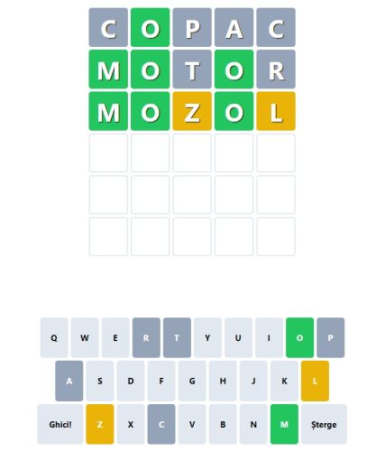 Formație din 3 cuvinte, copac, motor, mozol