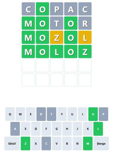 Formație din 4 cuvinte, copac, motor, mozol, moloz