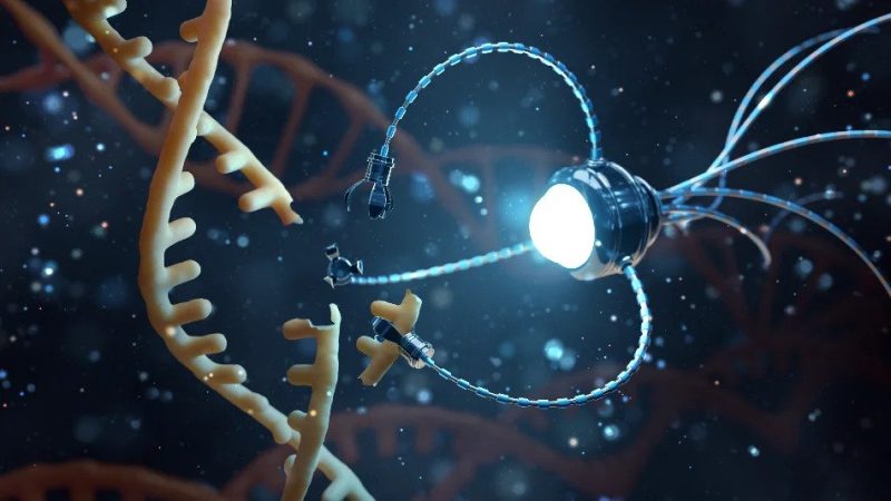 Tendințe ale anului 2022 din domeniul complex, aflat într-o continuă schimbare, al tehnologiei 9 Nanotehnologia, ADN-ul și o proteină care acționează ca o foarfecă