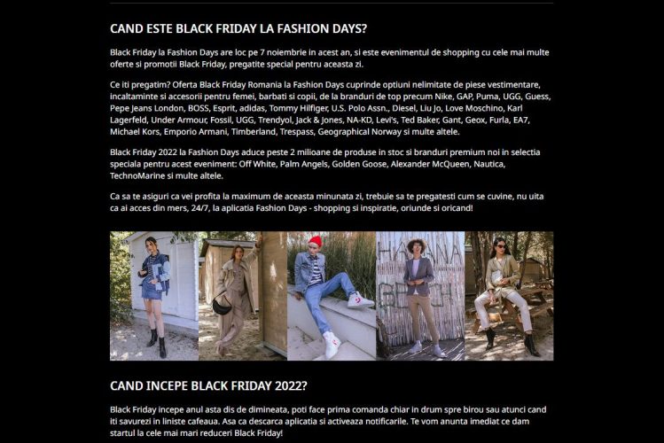 Black Friday 2022 la FashionDays