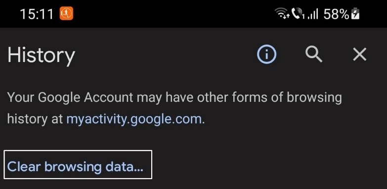 Cum ștergi istoricul căutărilor Google pe calculator sau laptop, Android și iOS 6 Se selectează opțiunea de Clear a browser-ului Android