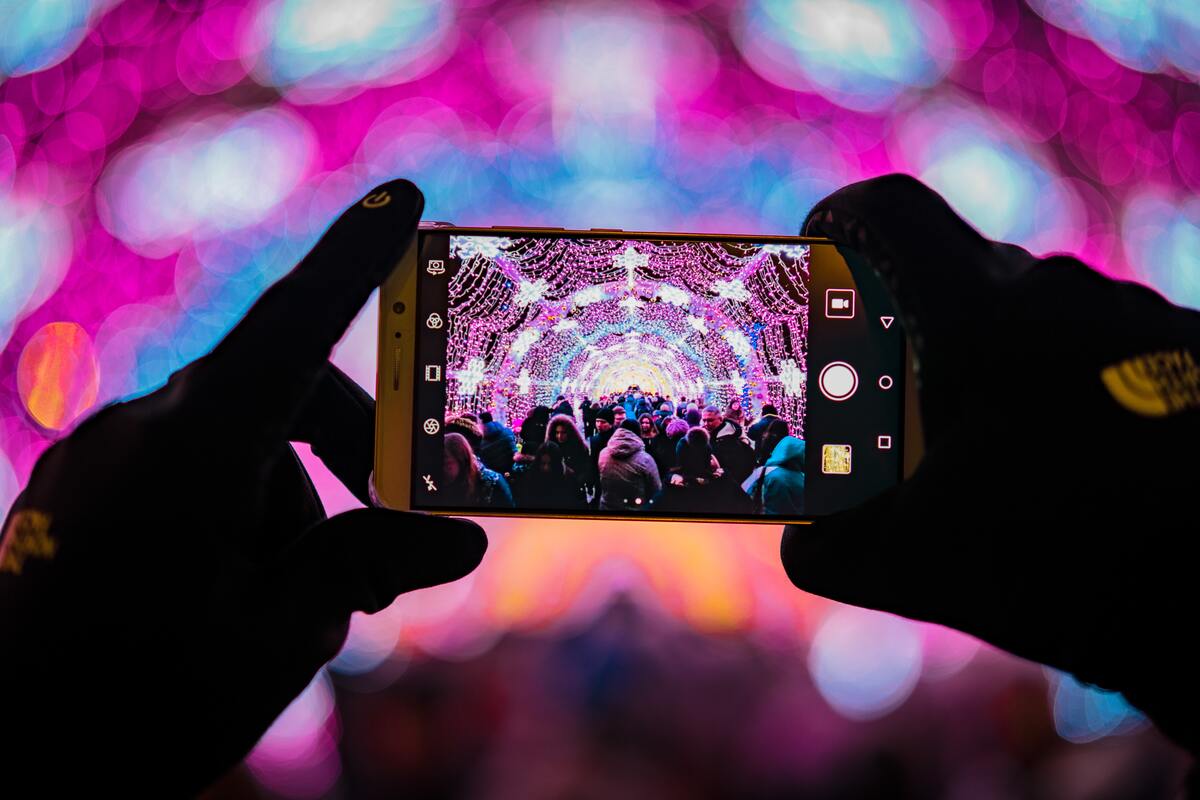 Smartphone în modul foto