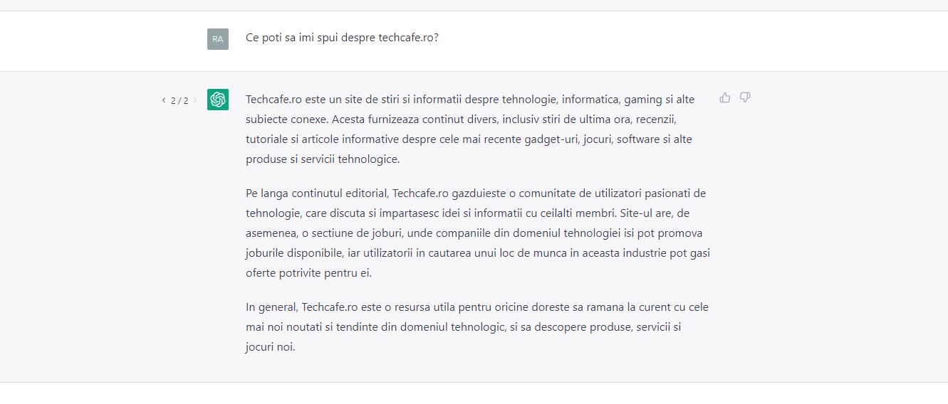 ChatGPT informatii TechCafe